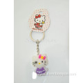 Metal keyring with purple rubber hellokitty doll charm jewelry keychains
